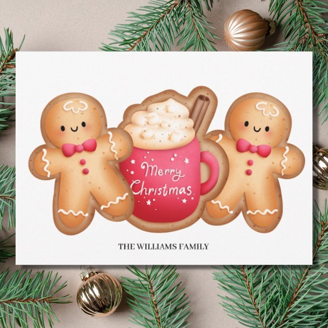 Cute Christmas Gingerbread Cocoa  Holiday Card (Creator Uploaded)