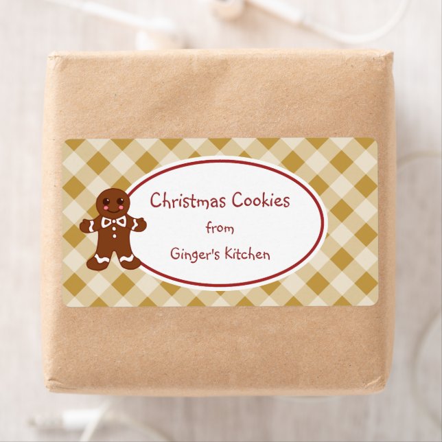 Cute Christmas Gingerbread Cookies Gift Tag Labels (Insitu)