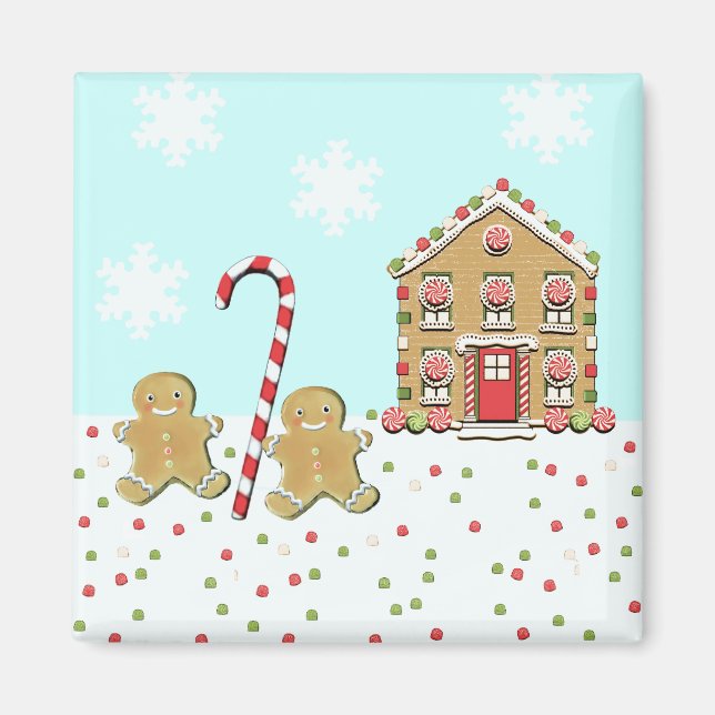 Cute Christmas Gingerbread Cookies Magnet (Front)