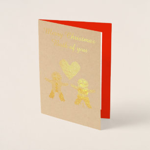 Cute Christmas Gingerbread Couple Custom Foil Card