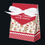 Cute Christmas Gingerbread Favour Box<br><div class="desc">A cute Christmas gingerbread man pattern decorates this gift favour box. So cute for passing out Christmas cookies and treats. Personalise it with your name. Designed for you by Blackberry Boulevard.</div>