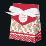 Cute Christmas Gingerbread Favour Box<br><div class="desc">A cute Christmas gingerbread man pattern decorates this gift favour box. So cute for passing out Christmas cookies and treats. Personalise it with your name. Designed for you by Blackberry Boulevard.</div>