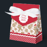 Cute Christmas Gingerbread Favour Box<br><div class="desc">A cute Christmas gingerbread man pattern decorates this gift favour box. So cute for passing out Christmas cookies and treats. Personalise it with your name. Designed for you by Blackberry Boulevard.</div>