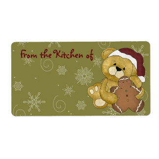 Cute Christmas Gingerbread Kitchen Labels
