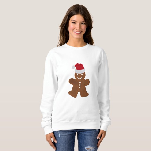 Cute Christmas Gingerbread Man Cookie  Sweatshirt (Front Full)