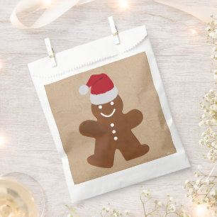 Cute Christmas Gingerbread Man Cookies Kraft  Favour Bags