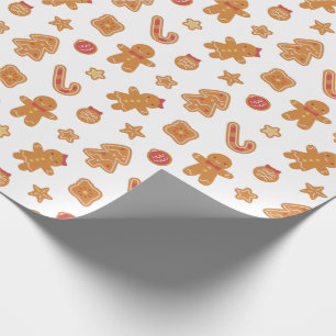 Cute Christmas Gingerbread Man Cookies Pattern Wrapping Paper