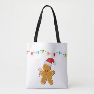 Cute Christmas Gingerbread Man Tote Bag