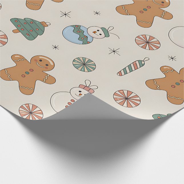Cute Christmas Gingerbread Wrapping Paper (Corner)