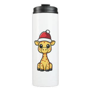 Cute Christmas Giraffe Comic Thermal Tumbler