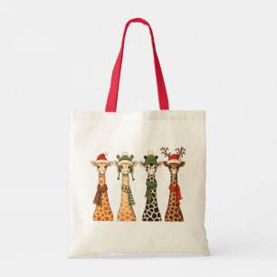 Cute Christmas Giraffe Lover Festive Giraffes Xmas Tote Bag