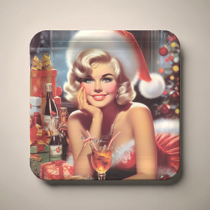 Cute Christmas Girl Paper Plate