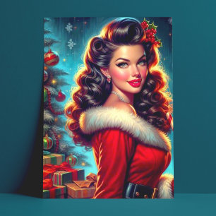 Cute Christmas Girl Postcard