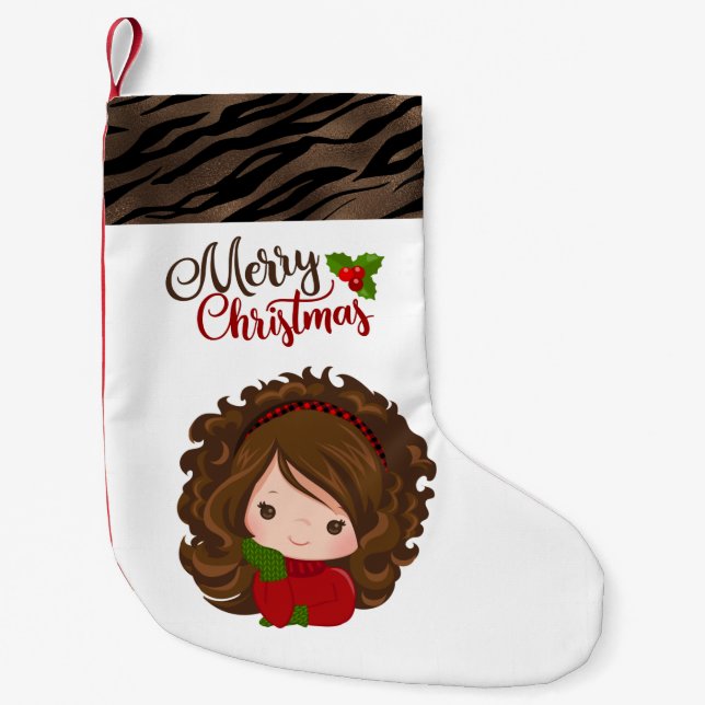 Cute Christmas Girl Stocking (Front)