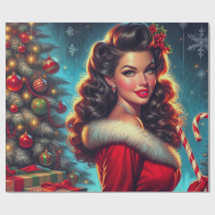 Cute Christmas Girl Wrapping Paper