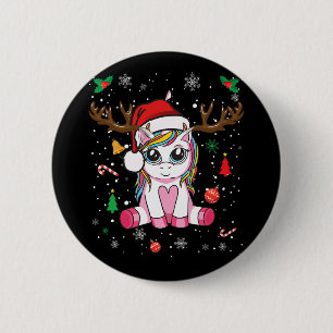 cute christmas   girls women xmas unicorn deer chr 6 cm round badge