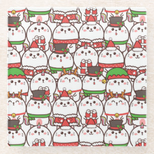 Cute Christmas Glass Coaster
