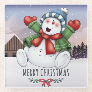 Cute Christmas Glass Coaster