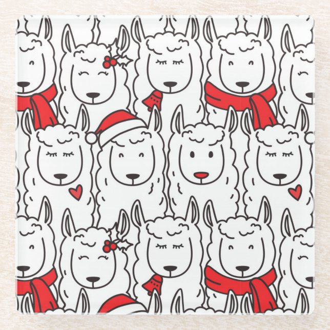 Cute Christmas Glass Coaster (Front)