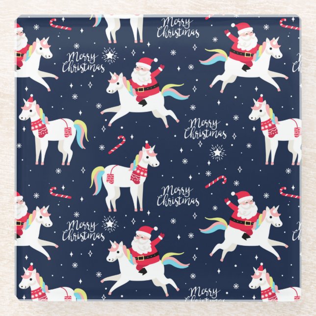 Cute Christmas Glass Coaster (Front)