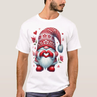 Cute Christmas Gnome Festive Holiday Aesthetic Art T-Shirt