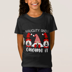 Cute Christmas Gnome Gnomies Three Gnomes Naughty T-Shirt