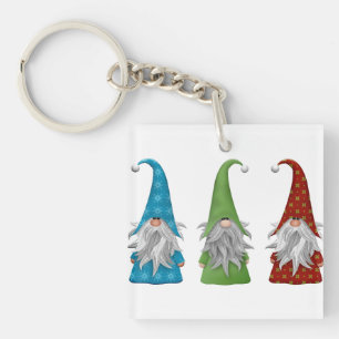Cute Christmas Gnome Key Ring