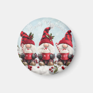 Cute Christmas Gnome Magnet