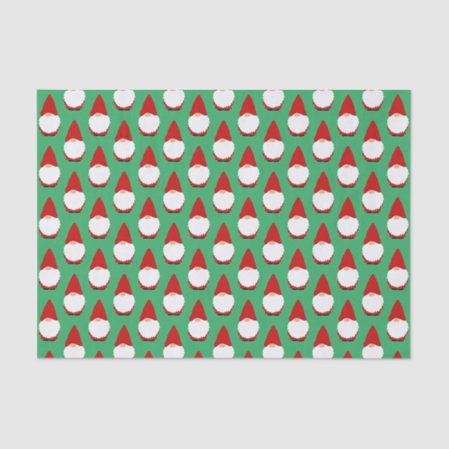 Cute Christmas gnome pattern gift tissue paper (Front)