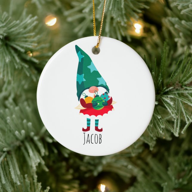 Cute Christmas Gnome with Christmas Ornaments (Tree)