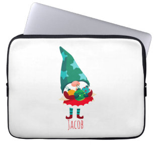 Cute Christmas Gnome with Christmas Ornaments Laptop Sleeve