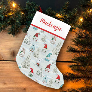 Cute Christmas Gnomes Festive Small Christmas Stocking