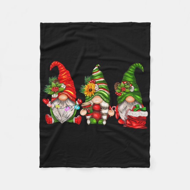 Cute Christmas Gnomes  Fleece Blanket (Front)