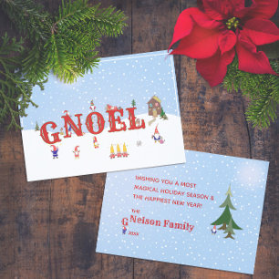 ⛄ Cute Christmas Gnomes G-Noel  Holiday Card