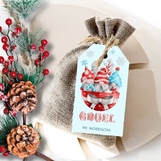Cute Christmas Gnomes Gnoel  Gift Tags (Creator Uploaded)