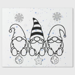 Cute Christmas Gnomes Holiday Design.  Wrapping Paper