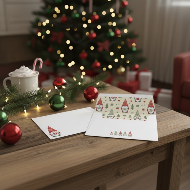 Cute Christmas Gnomes Holiday Envelope (Creator Uploaded)
