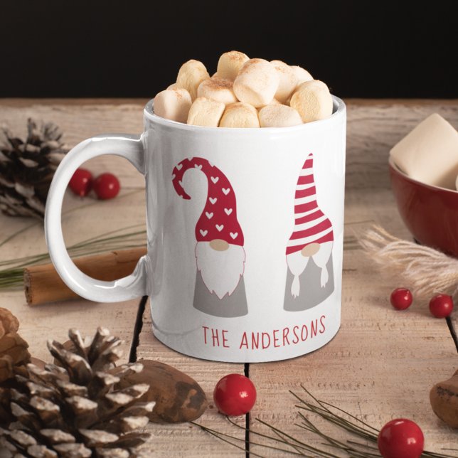 Cute Christmas Gnomes Personalised Coffee Mug (Creator Uploaded)