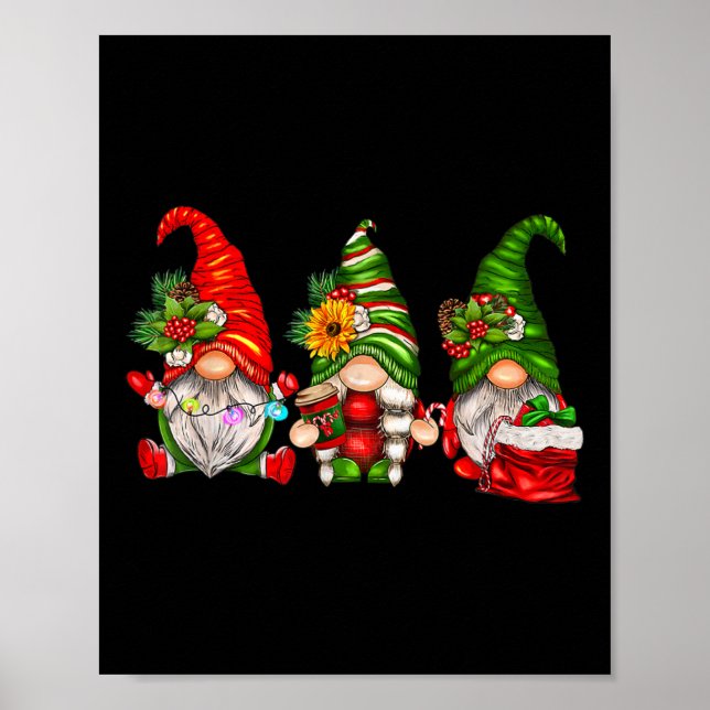 Cute Christmas Gnomes Poster (Front)