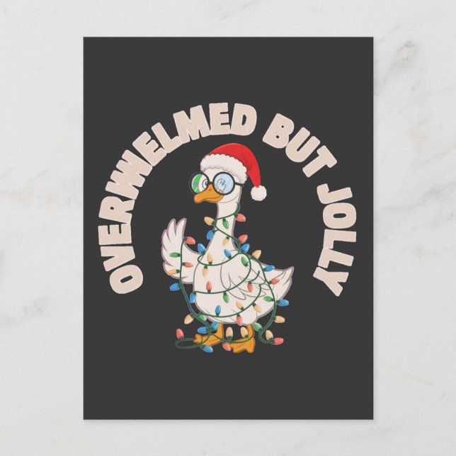 Cute Christmas Goose Wearing Santa Hat Postcard (Front)