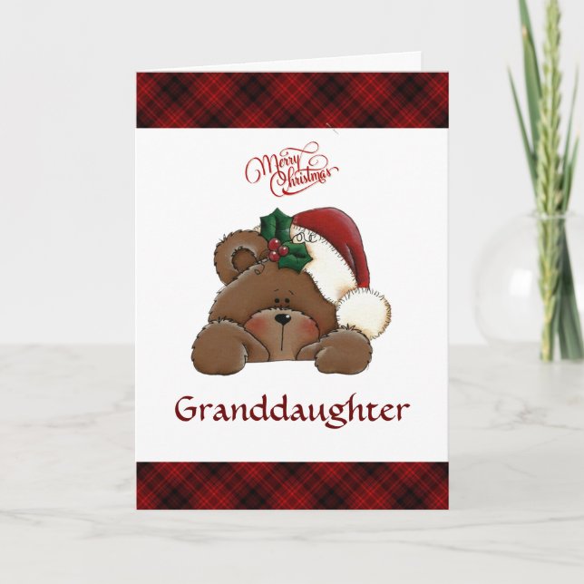 Cute Christmas Granddaughter Christmas Card (Front)