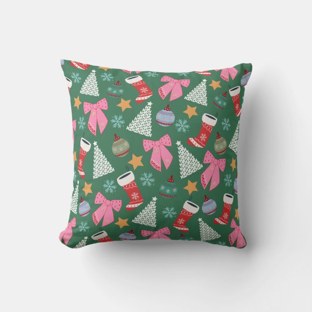 Cute Christmas Green Cushion (Front)