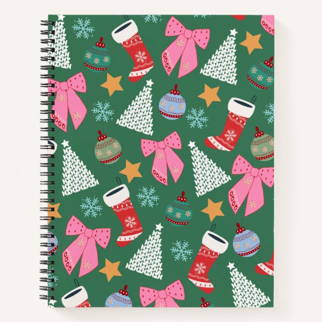 Cute Christmas Green Notebook (Front)