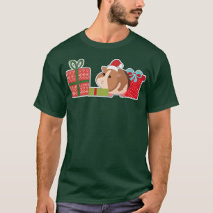 Cute Christmas Guinea Pig with Santa Hat  Pet Guin T-Shirt