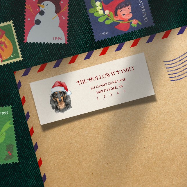 Cute Christmas Hand Drawn Dachshund Return (Send fun, holiday greetings with a photo of your pet! )