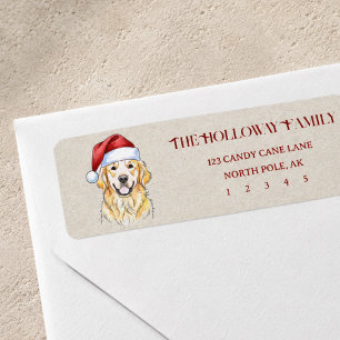 Cute Christmas Hand Drawn Golden Retriever Return