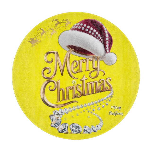 Cute Christmas hat Cutting Board (Front)