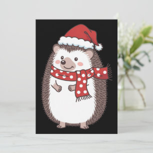Cute Christmas Hedgehog Holiday Card