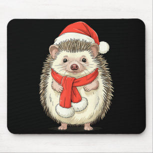 Cute Christmas Hedgehog Santa Mouse Pad