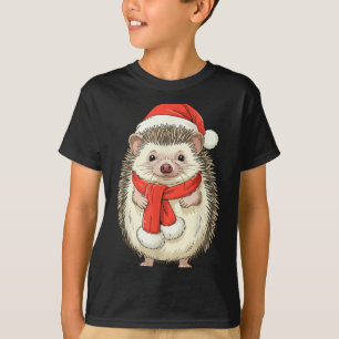 Cute Christmas Hedgehog Santa T-Shirt